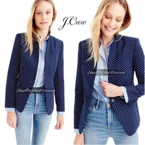 J.Crew navy Regent one button micro polka dot blazer *shop@iamwarrior